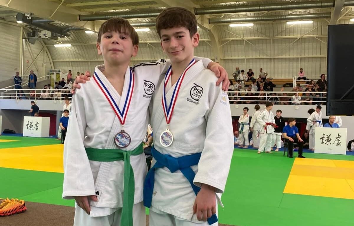 Gael Pernin (ceinture verte) et Mateo Moffa (ceinture verte) &copy; PSB Judo
