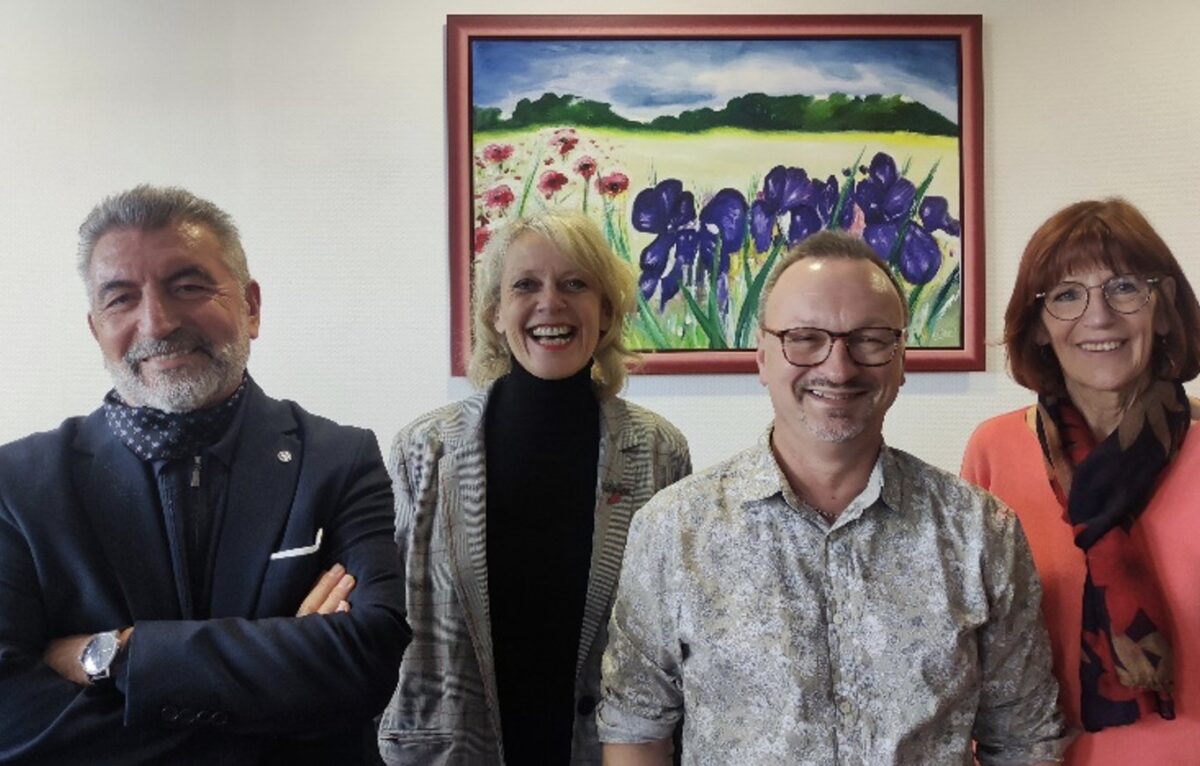 De gauche à droite : Denis GUNES, 3ème vice-président, Christelle CAILLET, 2ème vice-Présidente, Gilles ABRAM, Président et Denise PAUL, 1ère vice-présidente du Conseil d’administration de la Caisse d’allocations familiales du Doubs &copy; CAF du Doubs