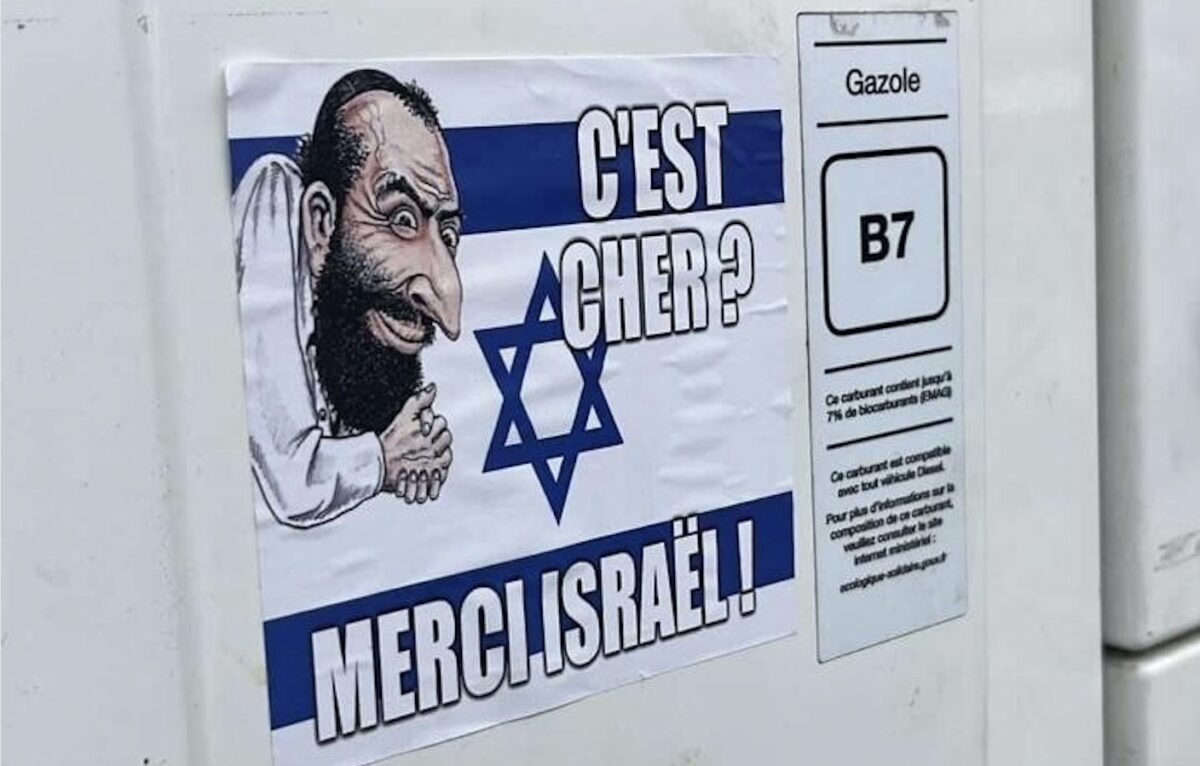 autocollant antisémite à Besançon &copy; Licra 