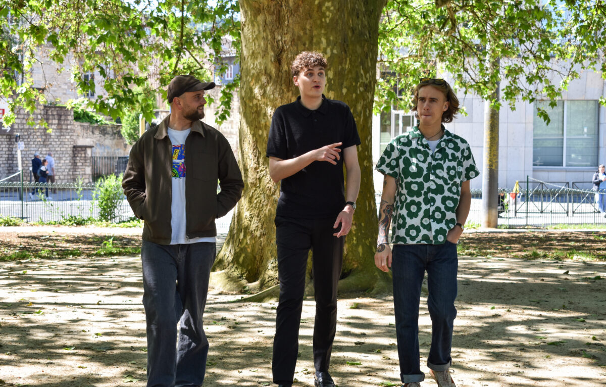 Léo Robert, trésorier, Gabriel Lallemand, président et Paul Bracco, secrétaire de l’association La Boucle Camus. &copy; DR