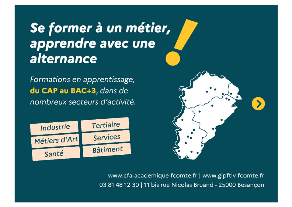 De la formation à l'emploi &copy; CFA académique de Franche-Comté