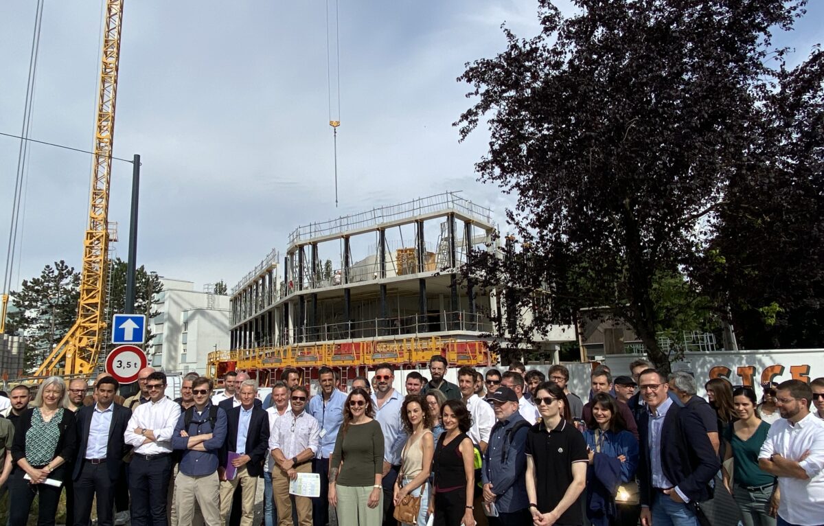 Les participants de la visite de chantier du bâtiment Le Numérique le 2 juin 2026 à Besançon.  &copy; Élodie R.