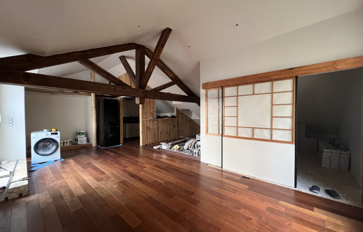 Ryokan, appartement japonais en construction. &copy; Kobukan Besançon