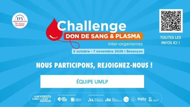 Challenge Don du sang avec l'Université Marie et Louis Pasteur &copy; EFS/UMLP